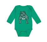 Long Sleeve Bodysuit Baby Pitbull Itching Dog Lover Pet A Boy & Girl Clothes