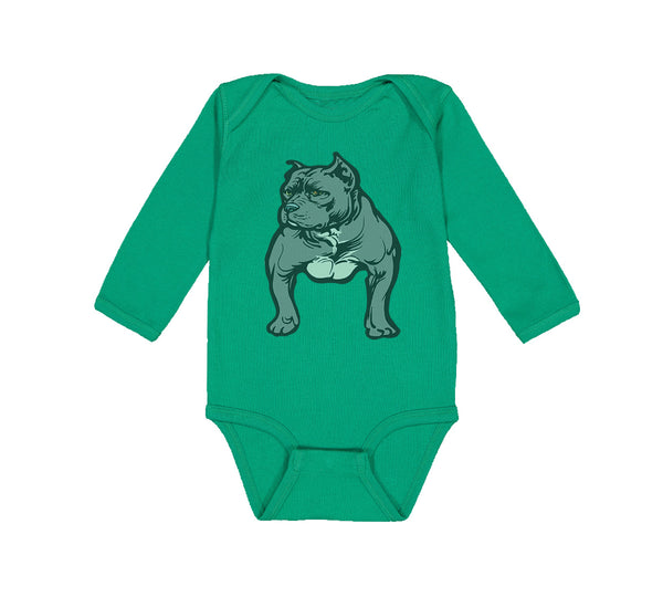 Long Sleeve Bodysuit Baby Pitbull Itching Dog Lover Pet A Boy & Girl Clothes