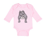 Long Sleeve Bodysuit Baby Pitbull Itching Dog Lover Pet A Boy & Girl Clothes