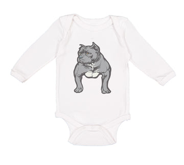 Long Sleeve Bodysuit Baby Pitbull Itching Dog Lover Pet A Boy & Girl Clothes