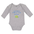 Long Sleeve Bodysuit Baby So Much Fun in The Ocean Fish with Closed Eyes Cotton