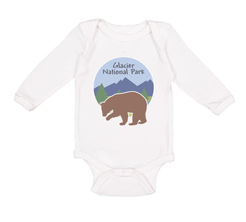 Long Sleeve Bodysuit Baby Glacier National Park Funny Humor Boy & Girl Clothes