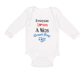 Long Sleeve Bodysuit Baby Everyone Loves A Nice Greek Boy Greece Greeks Cotton