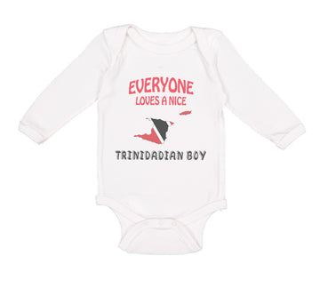 Long Sleeve Bodysuit Baby Loves Nice Trinidadian Trinidad Tobago Cotton