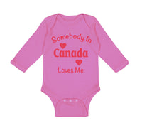 Long Sleeve Bodysuit Baby Somebody in Canada Loves Me Boy & Girl Clothes Cotton
