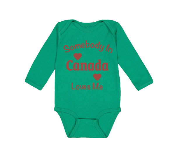 Long Sleeve Bodysuit Baby Somebody in Canada Loves Me Boy & Girl Clothes Cotton