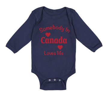 Long Sleeve Bodysuit Baby Somebody in Canada Loves Me Boy & Girl Clothes Cotton