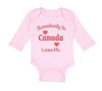 Long Sleeve Bodysuit Baby Somebody in Canada Loves Me Boy & Girl Clothes Cotton