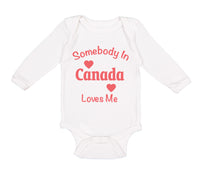 Long Sleeve Bodysuit Baby Somebody in Canada Loves Me Boy & Girl Clothes Cotton