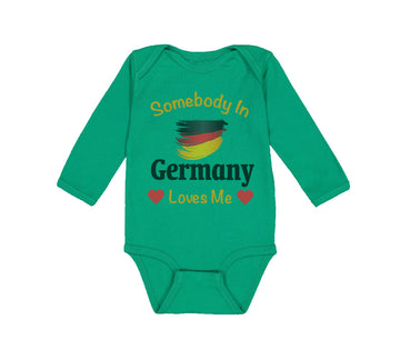 Long Sleeve Bodysuit Baby Somebody in Germany Loves Me Boy & Girl Clothes Cotton