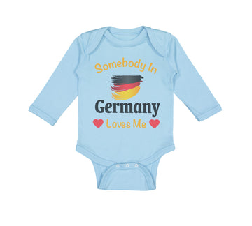 Long Sleeve Bodysuit Baby Somebody in Germany Loves Me Boy & Girl Clothes Cotton