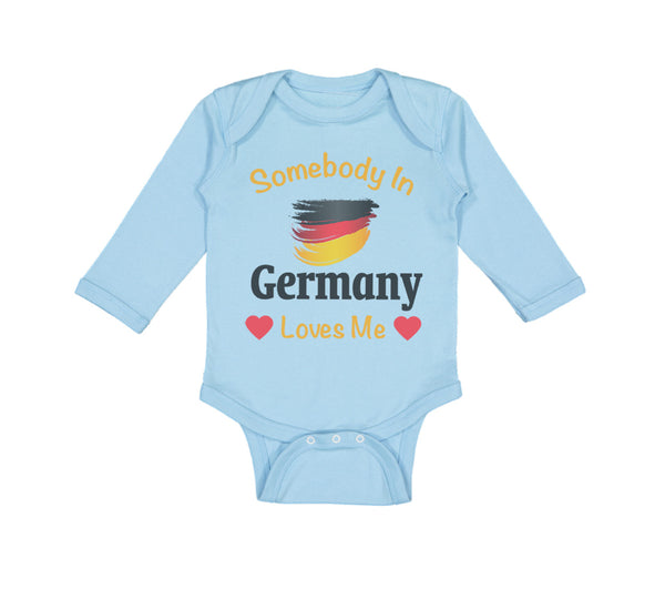 Long Sleeve Bodysuit Baby Somebody in Germany Loves Me Boy & Girl Clothes Cotton