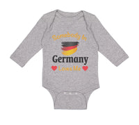 Long Sleeve Bodysuit Baby Somebody in Germany Loves Me Boy & Girl Clothes Cotton