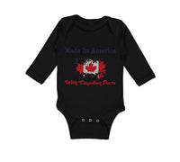 Long Sleeve Bodysuit Baby Made in America with Canadian Parts Style A Cotton