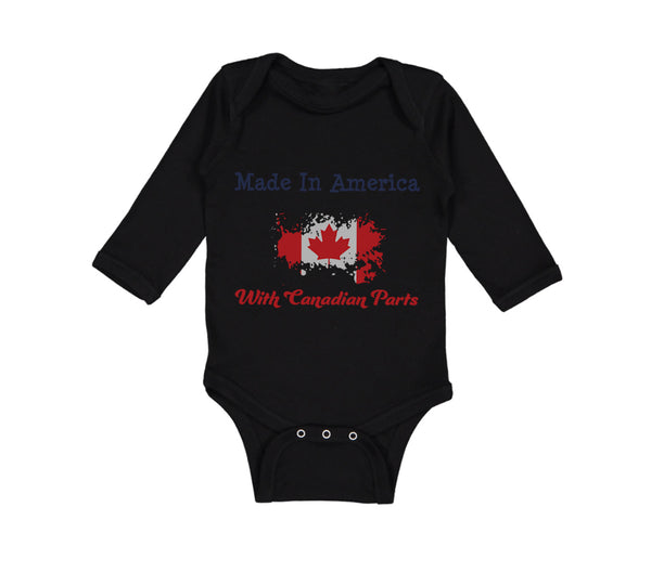 Long Sleeve Bodysuit Baby Made in America with Canadian Parts Style A Cotton