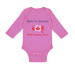 Long Sleeve Bodysuit Baby Made in America with Canadian Parts Style A Cotton