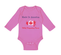 Long Sleeve Bodysuit Baby Made in America with Canadian Parts Style A Cotton