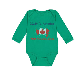 Long Sleeve Bodysuit Baby Made in America with Canadian Parts Style A Cotton