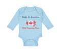 Long Sleeve Bodysuit Baby Made in America with Canadian Parts Style A Cotton