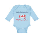 Long Sleeve Bodysuit Baby Made in America with Canadian Parts Style A Cotton