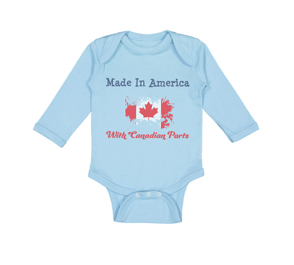 Long Sleeve Bodysuit Baby Made in America with Canadian Parts Style A Cotton