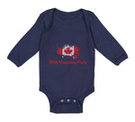 Long Sleeve Bodysuit Baby Made in America with Canadian Parts Style A Cotton