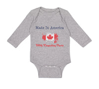 Long Sleeve Bodysuit Baby Made in America with Canadian Parts Style A Cotton