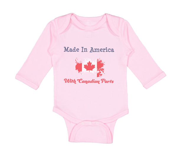 Long Sleeve Bodysuit Baby Made in America with Canadian Parts Style A Cotton