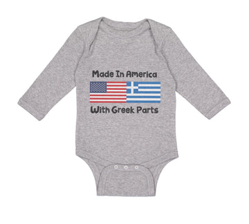 Long Sleeve Bodysuit Baby Made in America with Greek Parts Boy & Girl Clothes