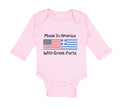 Long Sleeve Bodysuit Baby Made in America with Greek Parts Boy & Girl Clothes