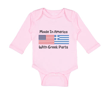 Long Sleeve Bodysuit Baby Made in America with Greek Parts Boy & Girl Clothes