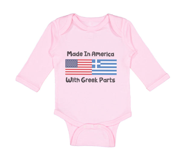 Long Sleeve Bodysuit Baby Made in America with Greek Parts Boy & Girl Clothes