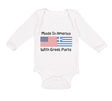 Long Sleeve Bodysuit Baby Made in America with Greek Parts Boy & Girl Clothes