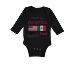 Long Sleeve Bodysuit Baby Made in America with Mexican Parts Style A Cotton
