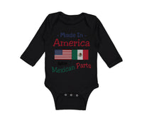Long Sleeve Bodysuit Baby Made in America with Mexican Parts Style A Cotton