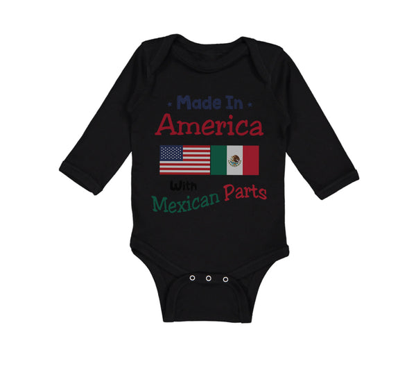 Long Sleeve Bodysuit Baby Made in America with Mexican Parts Style A Cotton