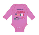 Long Sleeve Bodysuit Baby Made in America with Mexican Parts Style A Cotton