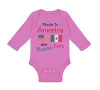 Long Sleeve Bodysuit Baby Made in America with Mexican Parts Style A Cotton