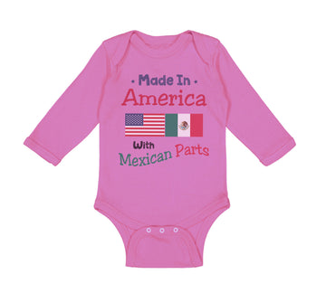 Long Sleeve Bodysuit Baby Made in America with Mexican Parts Style A Cotton