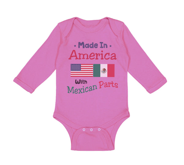 Long Sleeve Bodysuit Baby Made in America with Mexican Parts Style A Cotton