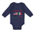Long Sleeve Bodysuit Baby Made in America with Mexican Parts Style A Cotton
