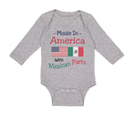 Long Sleeve Bodysuit Baby Made in America with Mexican Parts Style A Cotton