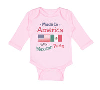 Long Sleeve Bodysuit Baby Made in America with Mexican Parts Style A Cotton