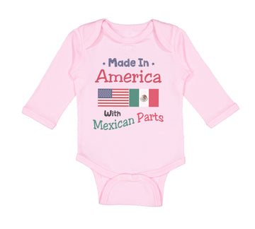 Long Sleeve Bodysuit Baby Made in America with Mexican Parts Style A Cotton