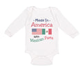 Long Sleeve Bodysuit Baby Made in America with Mexican Parts Style A Cotton