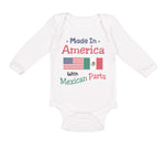 Long Sleeve Bodysuit Baby Made in America with Mexican Parts Style A Cotton