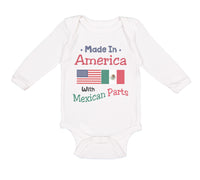 Long Sleeve Bodysuit Baby Made in America with Mexican Parts Style A Cotton