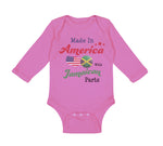 Long Sleeve Bodysuit Baby Made in America with Jamaican Parts Boy & Girl Clothes