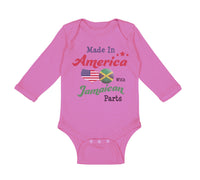 Long Sleeve Bodysuit Baby Made in America with Jamaican Parts Boy & Girl Clothes