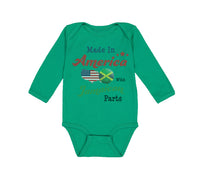 Long Sleeve Bodysuit Baby Made in America with Jamaican Parts Boy & Girl Clothes